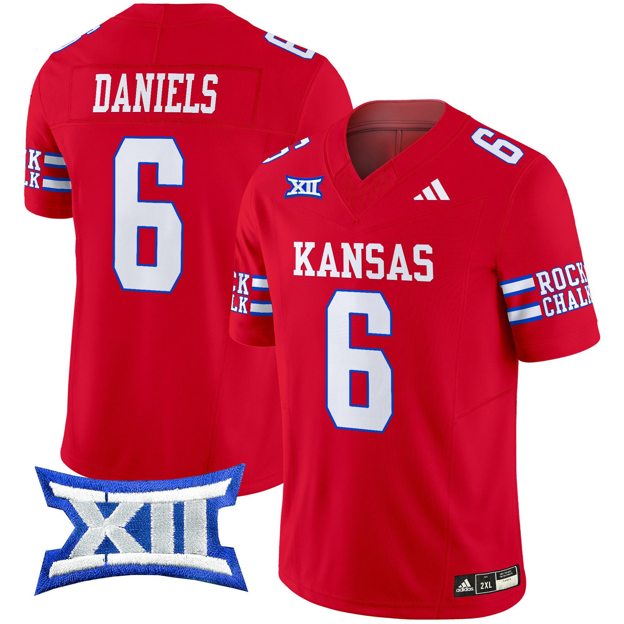 Men Kansas Jayhawks #6 Daniels Red 2024 Vapor Limited NCAA Jersey